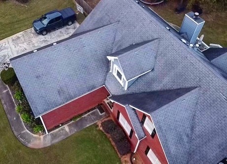 Wind Damage Roof Recovery - Before Roof Replacement. Snellville, GA. Gwinnett County